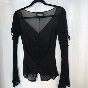 Lip Service Mesh Long Sleeve Top